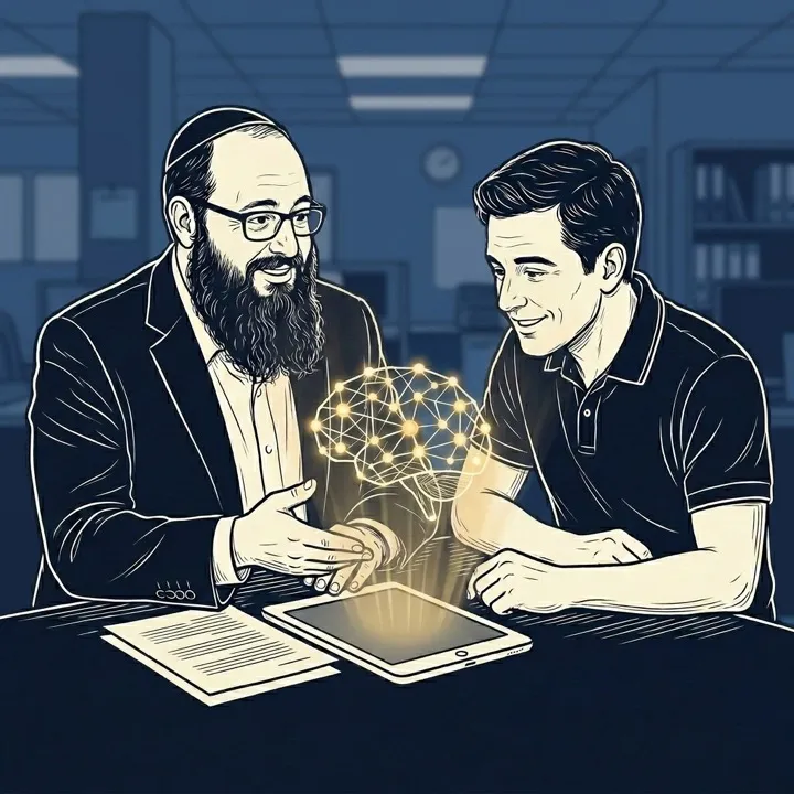 Consultant explaining findings to a business owner